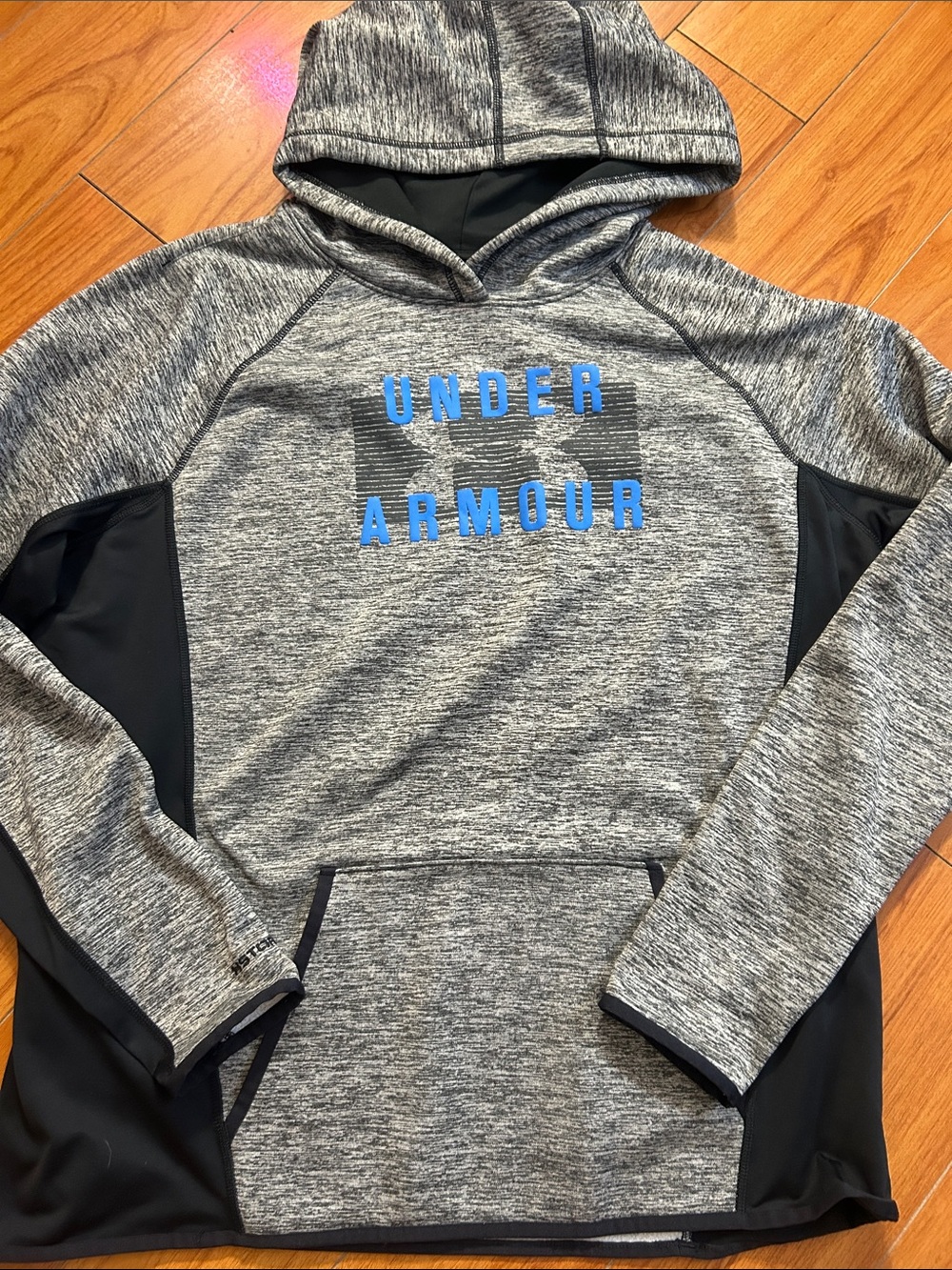 Under Armour Heather Gray Hoodie with Blue Logo
